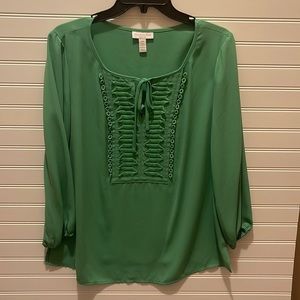 Charter Club Top Green Petite Medium